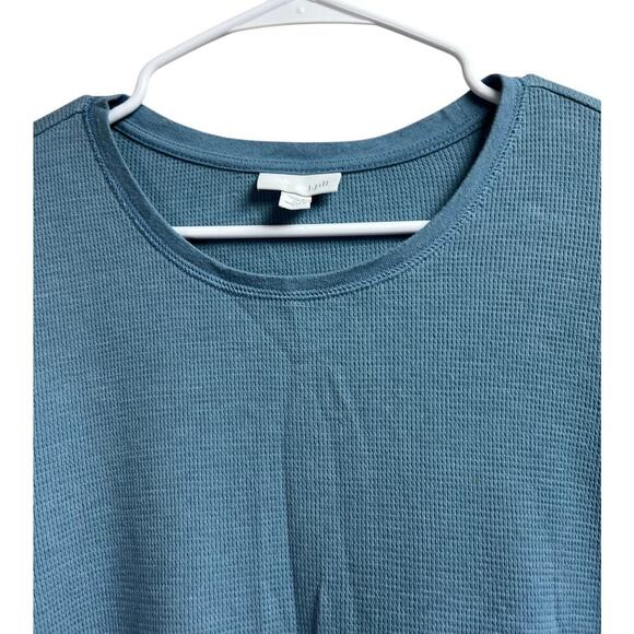 J.Jill Long Sleeve Pullover Knit Tunic Waffle Knit Top Pockets Women's 2X Blue - Picture 3 of 10